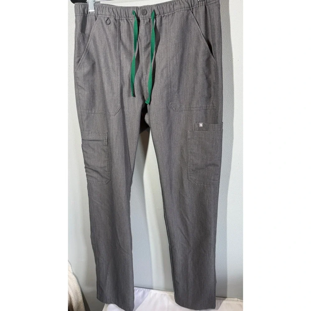 Figs Cairo Cargo Scrub Pants Mens Large Tall Gray Technical Collection TM3001T